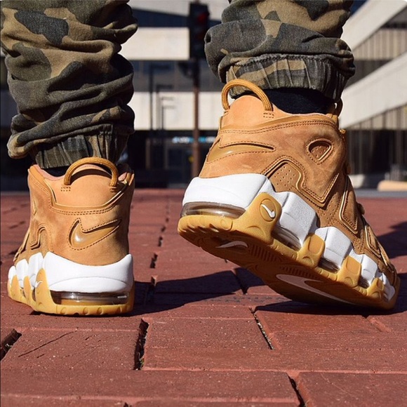 nike uptempo wheat flax